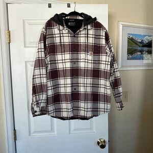 Carhartt Plaid Hooded Shirt Jacket